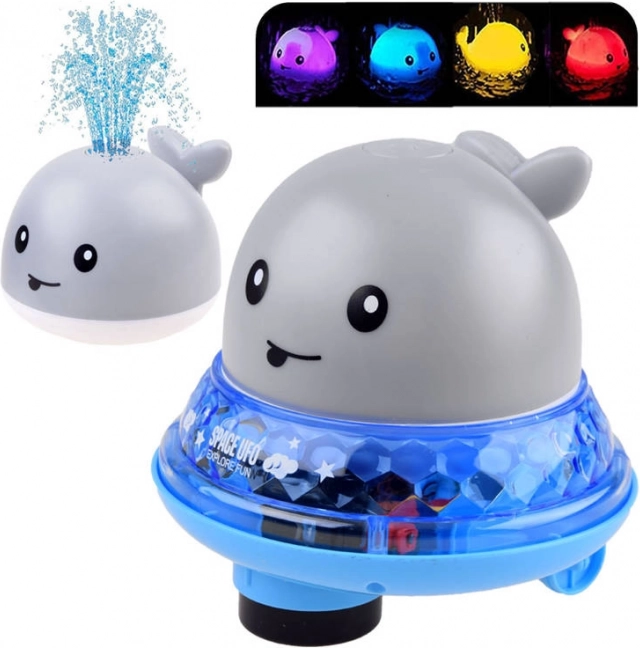 Vandhval med springvand og kørende platform til badet – Grå