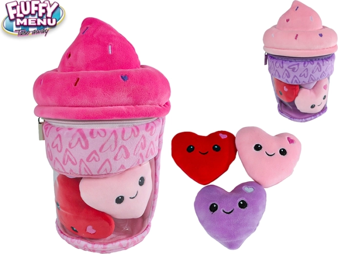 Plys-is Fluffy Menu med tre hjerter 25 cm