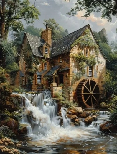 Diamantmaling Mølle 30 × 40 cm