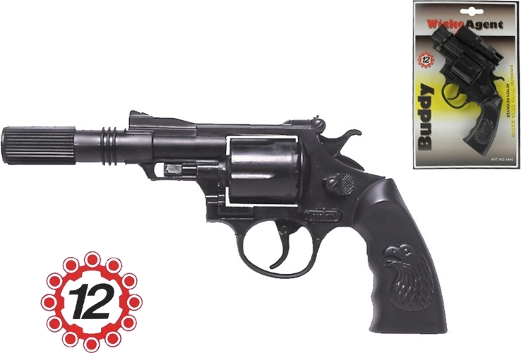 Kapselpistol med lyddæmper 23 cm, 8 skud