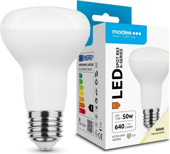 Modee LED spotpære R63 7,3 W E27, 640 lm, neutral hvid