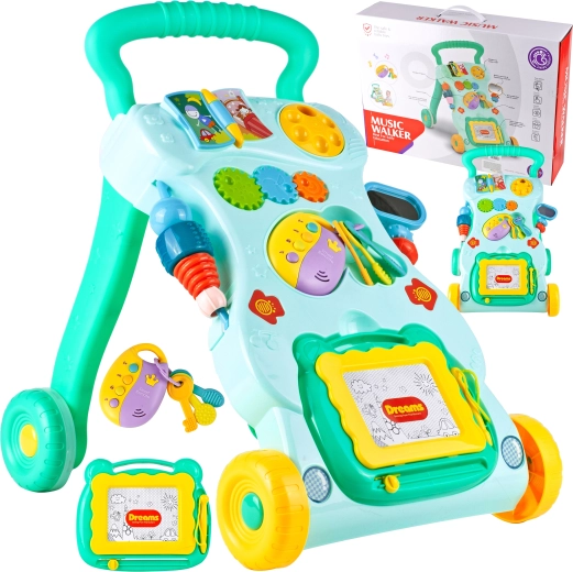 Gåvogn med bord og nøgler – grøn