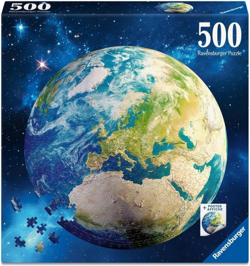 Ravensburger rundt puslespil Planeten Jorden 500 brikker