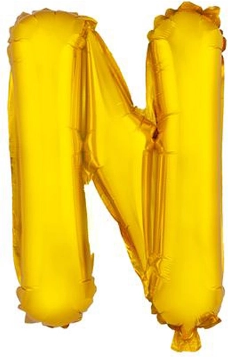 Folieballon bogstav N 30 cm guld TORO