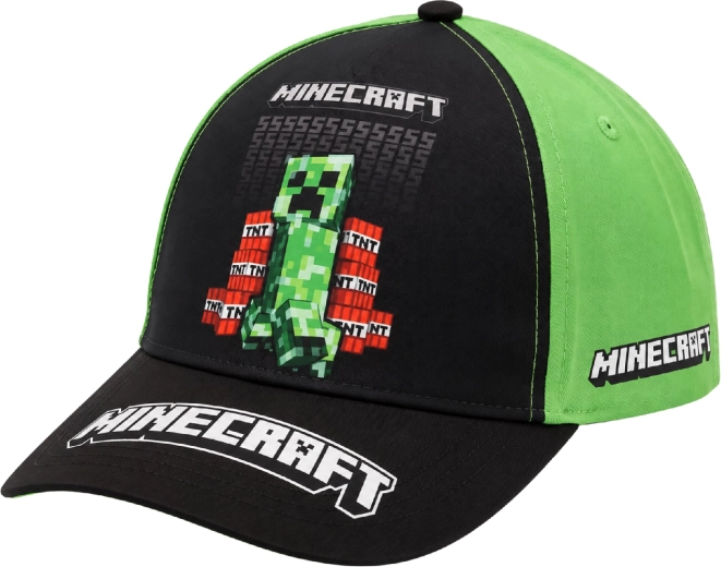 Minecraft Creeper-børnekasket sort-grøn 55 cm