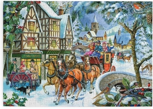 House of Puzzles Vinterdiligence-puslespil med 500 ekstra store brikker