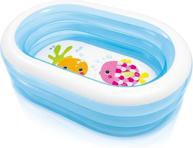 Oppustelig oval børnepool 163 × 107 × 46 cm INTEX