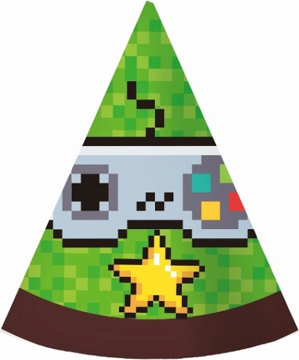 Papirhatte Game On – 6 stk.