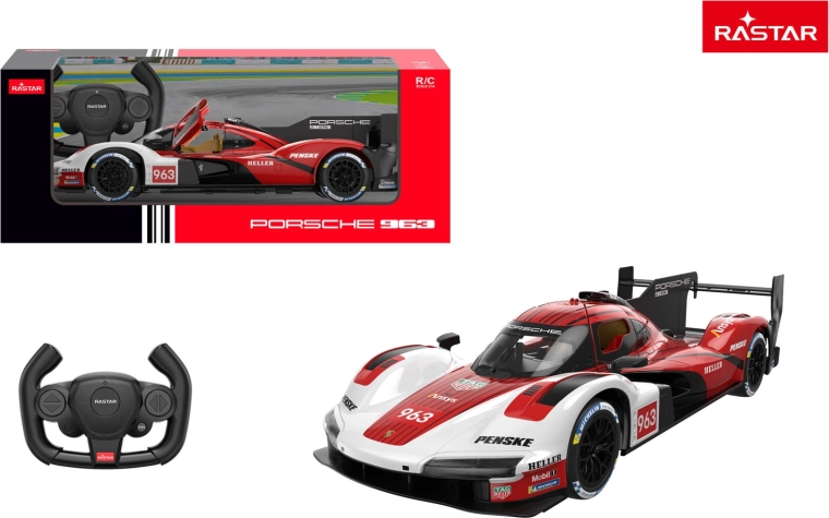 Rastar fjernstyret bil Porsche 963 LMDh 1:14 rød