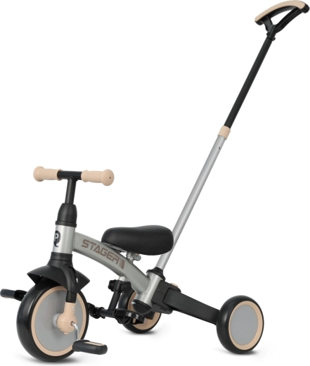 Qplay Stager 3v1 børnetrehjulet cykel og løbecykel sølv