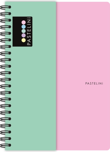 Ringblok A4 PASTELINI rosa-grøn