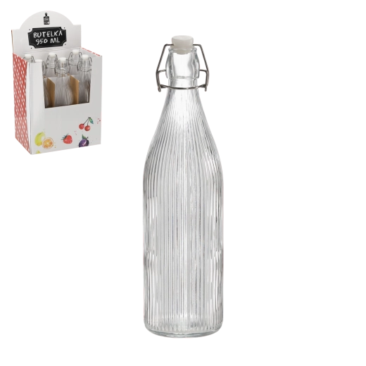 Glasflaske 950 ml med mekanisk lukning