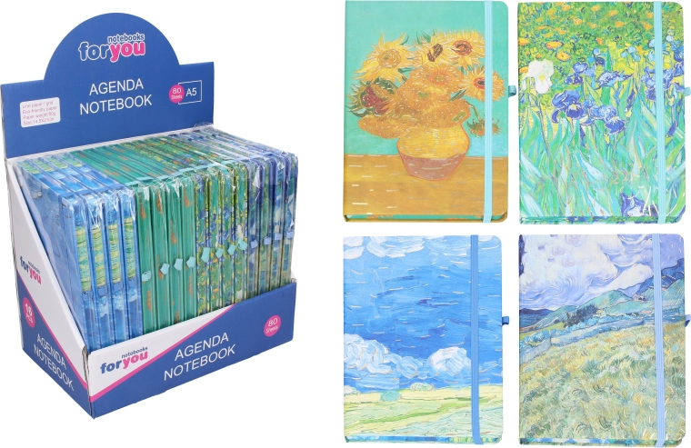 Linjeret notes med motiver 21 × 14,2 cm - 1 stk.