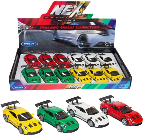 Metalmodel af bil Porsche 911 GT3 RS 2016 med pull-back, 12 cm