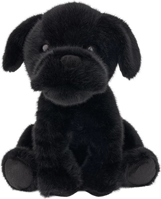 Sort plyshund bulldog 25 cm