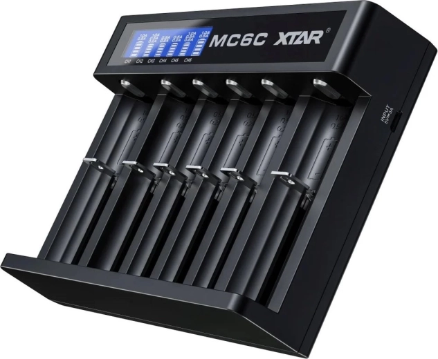 Oplader til Li‑ion 18650‑batterier XTAR MC6C