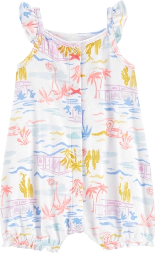 Sommerheldragt fra Carter's Ivory Palm til pige (9 mdr.)