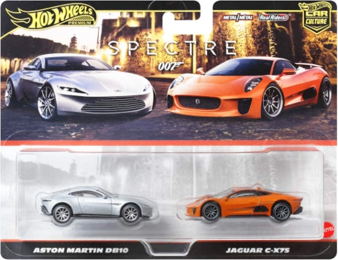 Hot Wheels Premium sæt modelbiler Jaguar C-X75 og Aston Martin DB10 (James Bond)