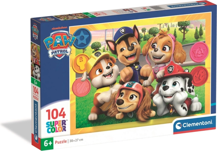 Puslespil 104 Super Color PAW PATROL fra Clementoni