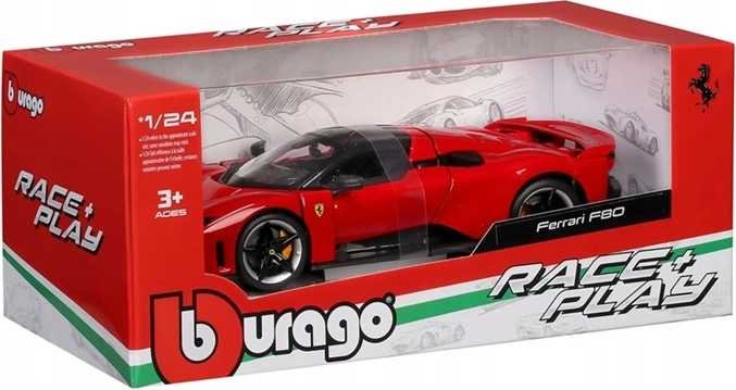 BBU Ferrari F80 bilmodel 1:24 rosso corsa (rød)