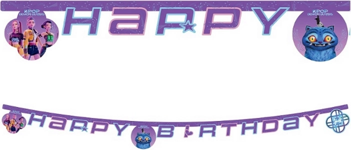Papir-birthday-girlande Happy Birthday Demon Hunters