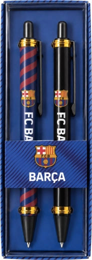 Sæt med metal-kuglepenne FC Barcelona blå og sort - 2 stk.
