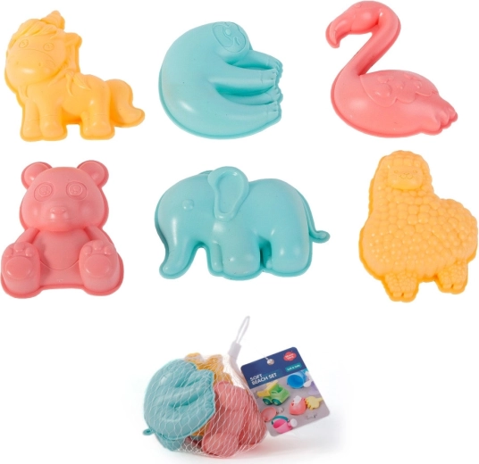 Sæt med pastel-forme til sand WOOPIE, 6 stk.