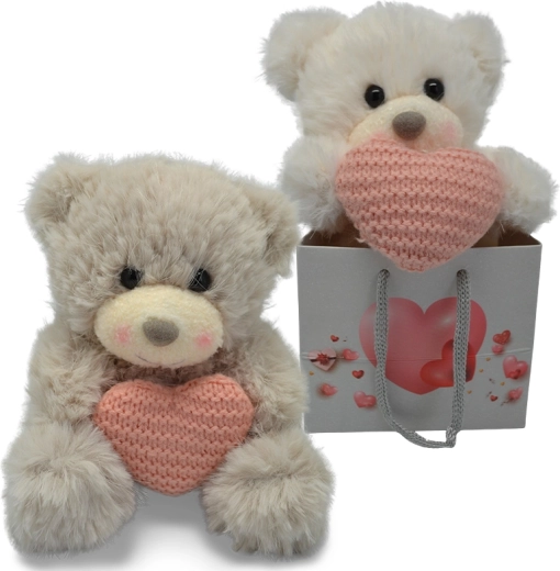 Plysset bamse med hjerte PLYŠÁKOV – 2 farver