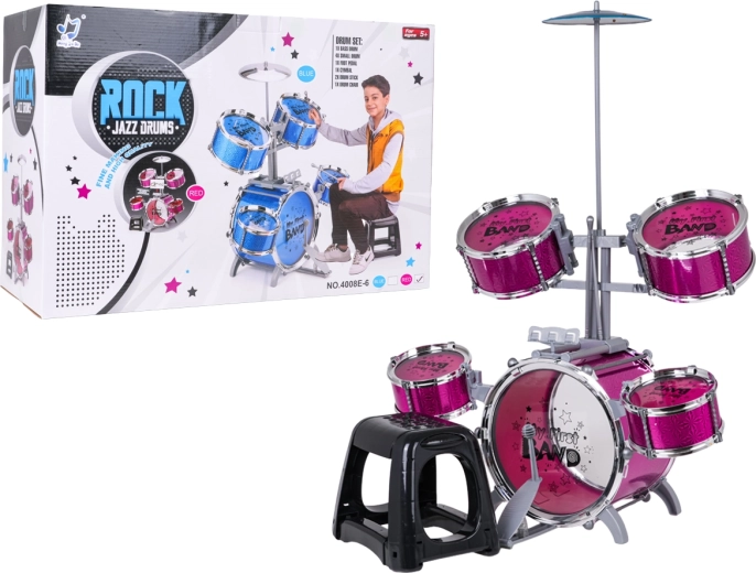 Børnetrommesæt ROCK BAND, pink