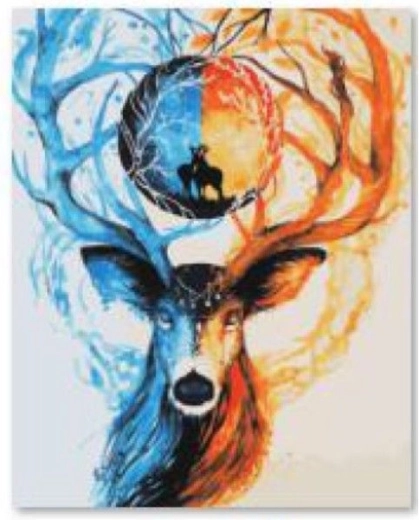 Diamantbroderi (diamond painting) hjort 30 × 40 cm - 1 stk.