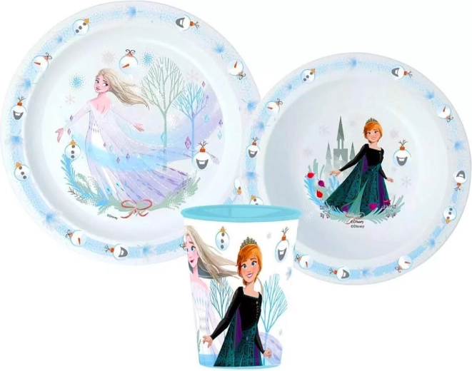 Plastikspisesæt Frozen Jul 3 dele