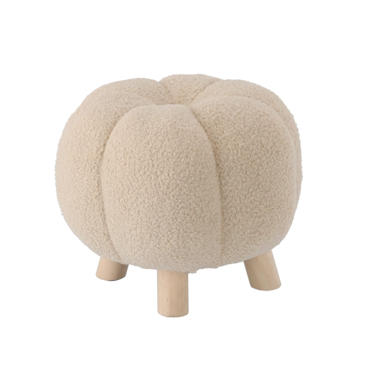 Dekorativ puf i beige 32 × 30 cm
