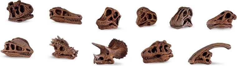 Safari Ltd. dinosaurkranier – sæt med mini-replikaer