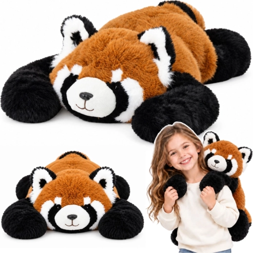 Rød panda-bamse med lange poter 60 cm