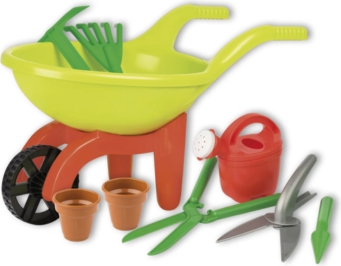 Androni trillebør med have-tilbehør