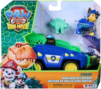 Paw Patrol: Dino-filmen redningskøretøj Chase Dino Rescue Cruiser med figurer