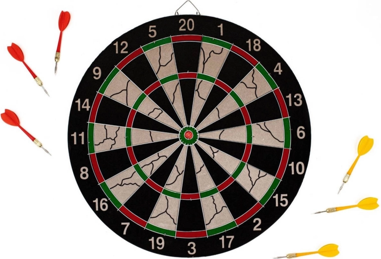 Acra ophængsskive til dart 38 cm med metalramme + 6 dartpile