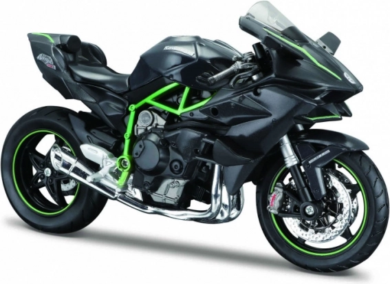Metalmodel af Kawasaki Ninja H2 R motorcykel med stander 1/12