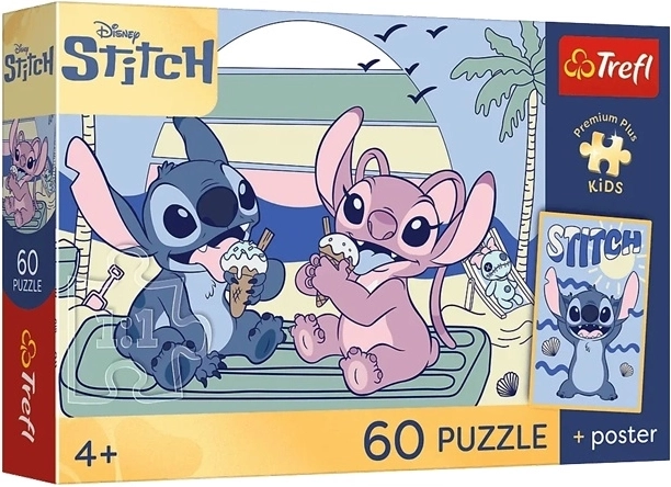Puzzle Premium Plus Kids sjov med Stitch 60 brikker