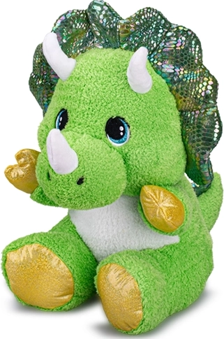 Plys siddende triceratops grøn 16,5 cm