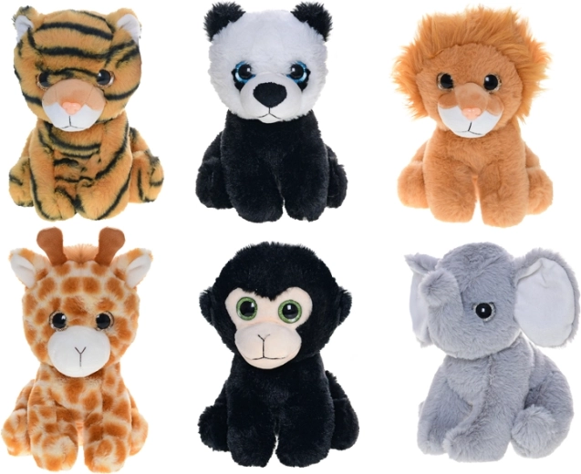 Plys safari-dyr med store øjne 20 cm