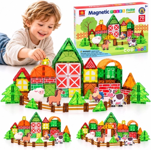 Magnetisk byggesæt Gård med 70 dele