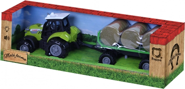 Traktor med lyd og lys med trailer og halmballer