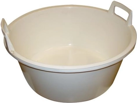 Plastbalje 56 cm med håndtag, hvid, 40 l