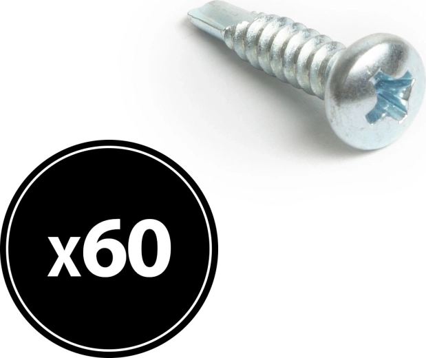 Selvborende skrue med undersænket hoved 4,2 × 19 mm, 60 stk.