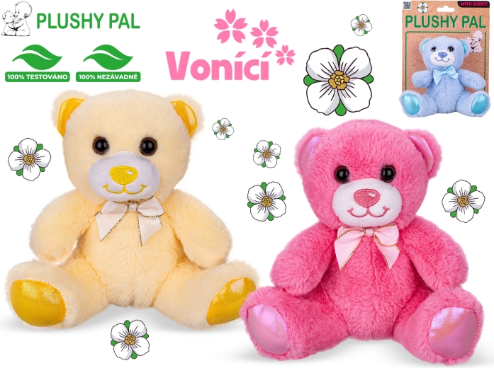 Plysbjørn Plushy Pal 15 cm med sløjfe og duft