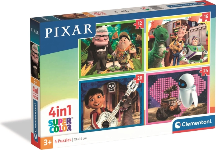 CLEMENTONI puslespil Pixar eventyr 4-i-1 (12, 16, 20 og 24 brikker)