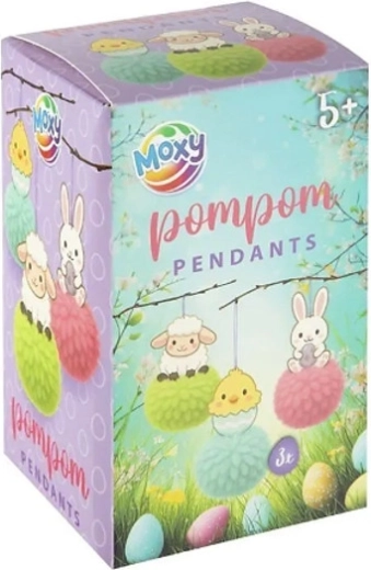 Påskeophæng med pomponer, 3 stk.