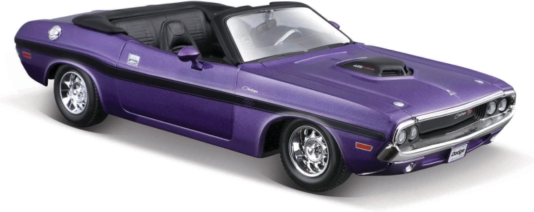 Maisto 1970 Dodge Challenger R/T Cabriolet – metalmodel 1:24, lilla metallic