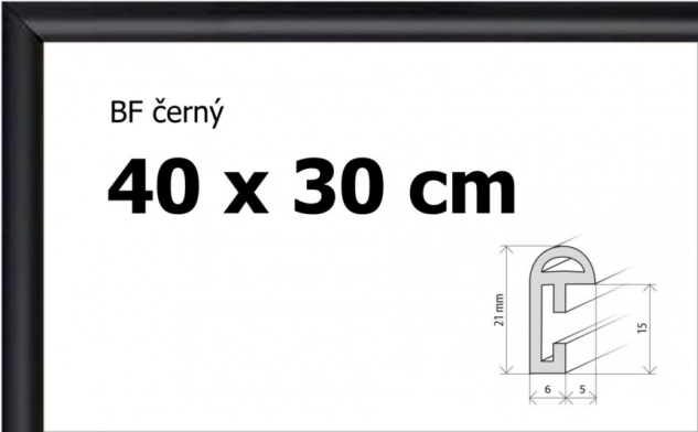 Plastramme 40x30 cm sort